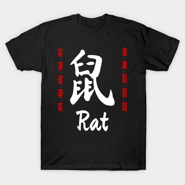 Year of the rat Chinese Character T-Shirt by All About Nerds